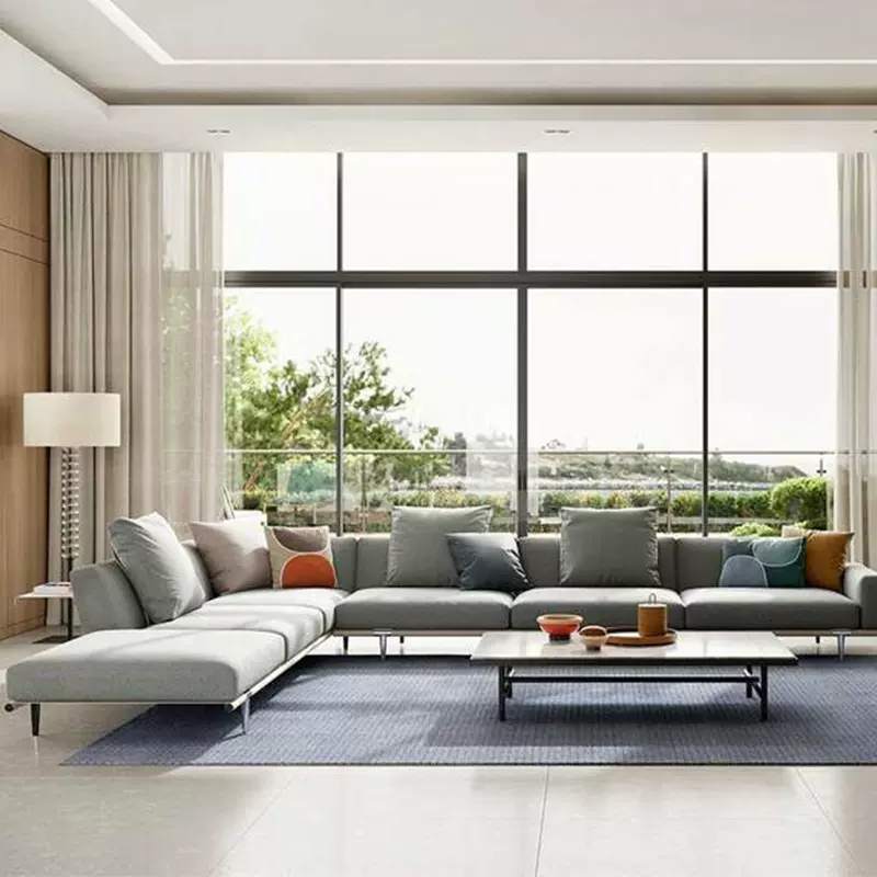 三人位沙发意大利现代极简客厅组合沙发Let it be设计师真皮沙发