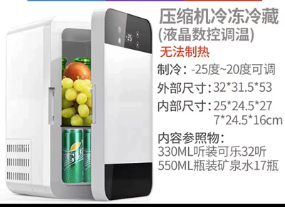 Small Household Dormitory Cooling Refrigerator for Soyuducular - 25-liters-black-and-white-color-frozen-version