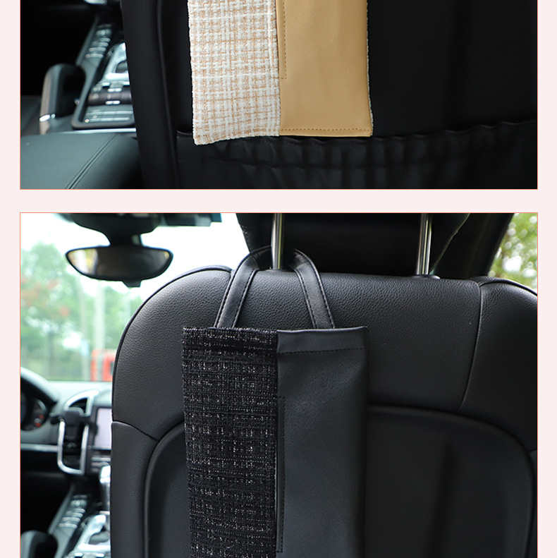 Car Tissue Box Light Luxury Fragrance Seat Back-Mounted Tissue Bag Fashion Goddess Car Tissue Storage Box