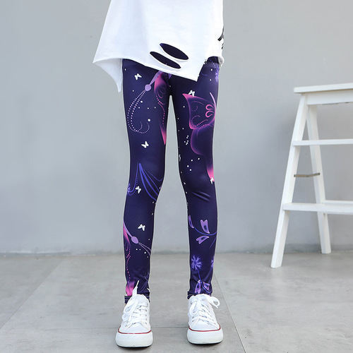 Girl's leggings for spring and autumn, thin children's printed tight pants for babies, Korean-style elastic long pants
