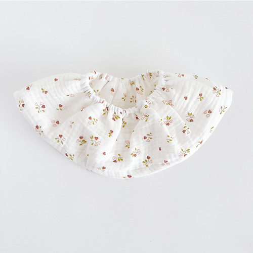 ins Korean version new breathable gauze pleated baby bib baby saliva towel elastic pullover bib 0-1-2 years old