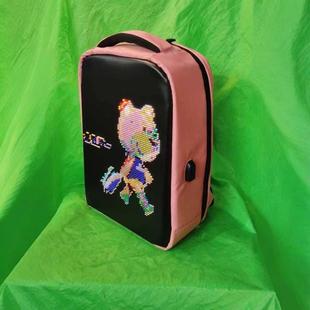 led Backpack Screen Luminous Promotion Driving Cycling Mobile Advertising Backpack Pink 4096 Lamp Beads Three Packs Hot Style