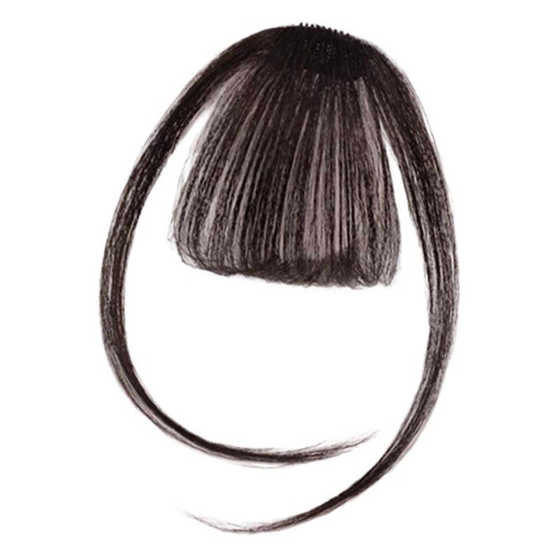 Factory wholesale air bangs wig women's real hair wig bangs fluffy invisible natural Qi oblique bangs wig piece