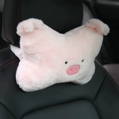 Piggy Car Headrest, Car Neck Pillow, Cute and Good-Looking Car Interior Decoration, Car Comfort Pillow, Car Goodies (Headrest) - car-headrest-piggy-one