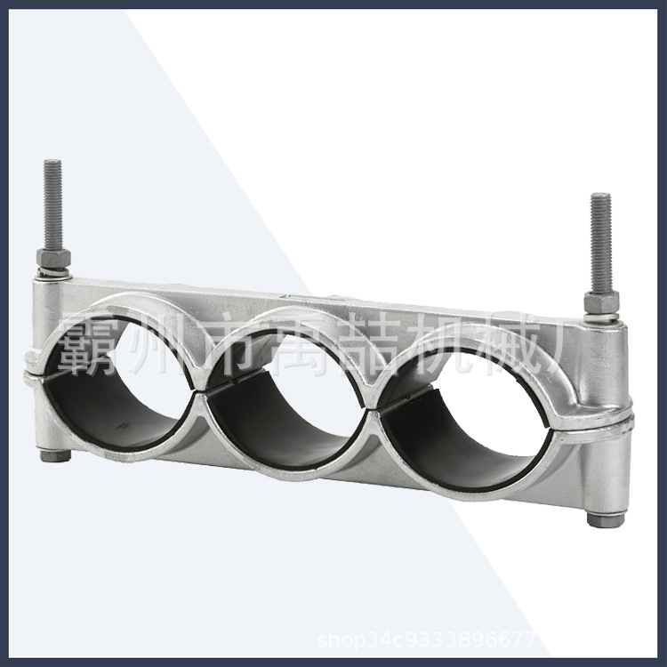 JGW3一字型三芯高压电缆固定夹电力金具铝合金抱箍电缆夹具