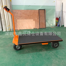 ZK115电动平板车 带护栏手推电动车 电动物流台车 仓库平板搬运车