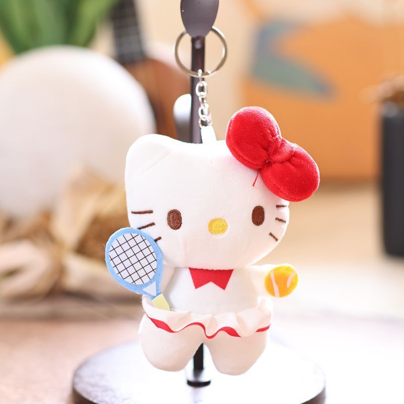 网红可爱萌kt猫挂件毛绒玩具公仔小猫咪包包挂饰钥匙扣布娃娃玩偶|undefined