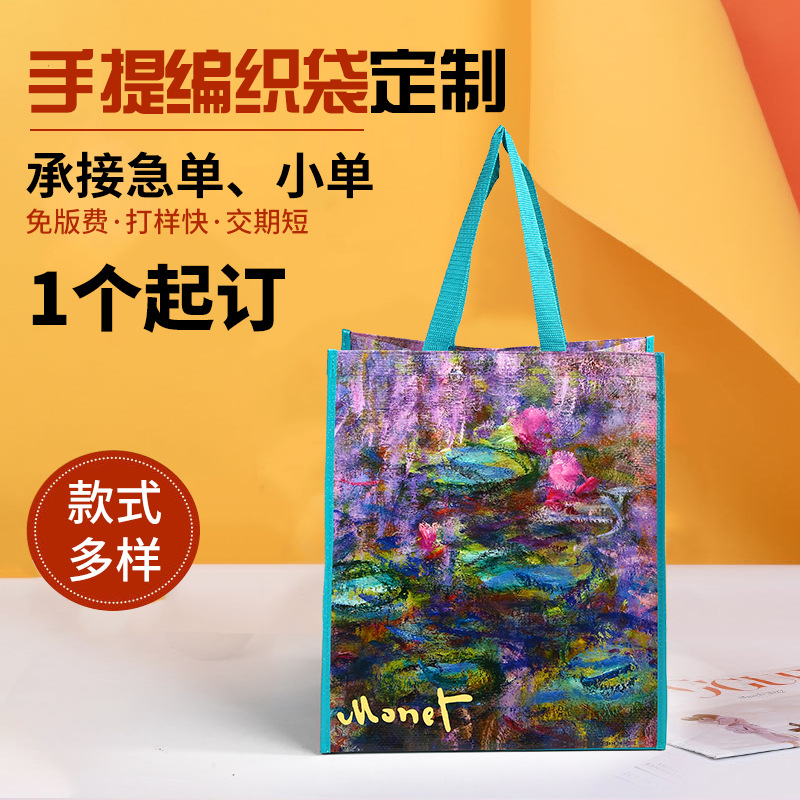 跨境蛇皮手提编织袋个性购物袋定制加厚环保袋大容量搬家手提袋