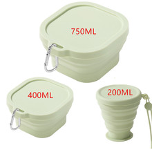 硅胶折叠杯 大小方形硅胶折叠碗 户外硅胶折叠旅行出差便携三件套