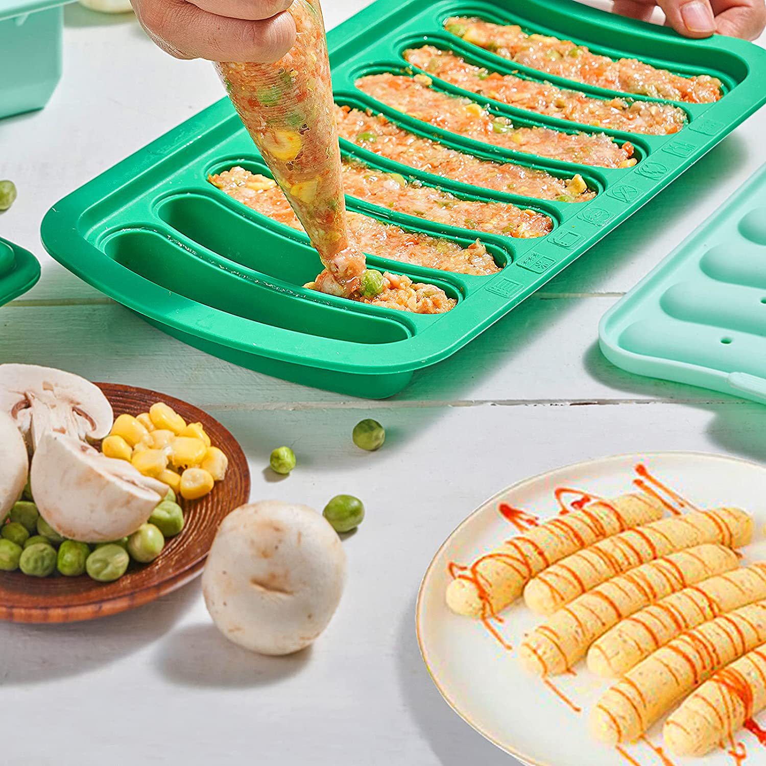 Baking Homemade Household Baby Food Utensils Sausage Ham Sausage Hot Dog Mold Food Grade Silicone Sausage Mold