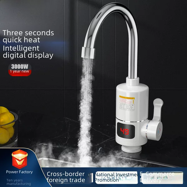 Household Electric Hot Water Faucet Digital Display Fast Heating Faucet Instant Kitchen Three-Second Fast Heating Small Kitchen Treasure Cross-Border