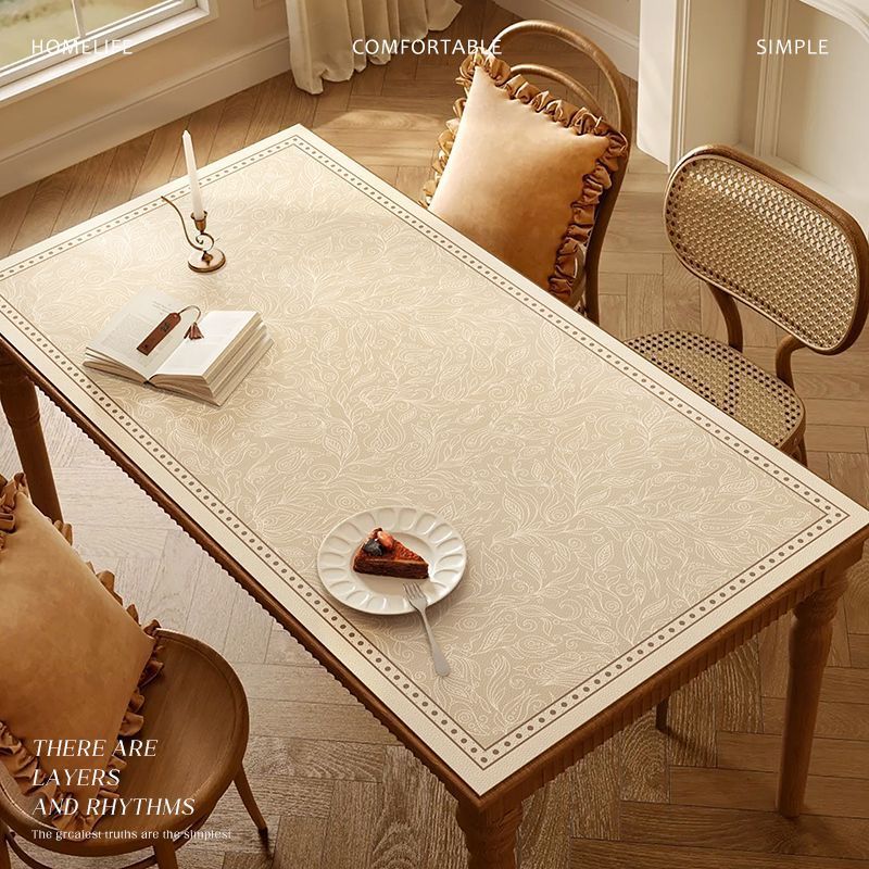 Light Luxury High-end French Dining Table Mat Waterproof Oil-proof Hot-proof Non-washable Tablecloth Coffee Table Mat Table Mat Desktop Protection Mat