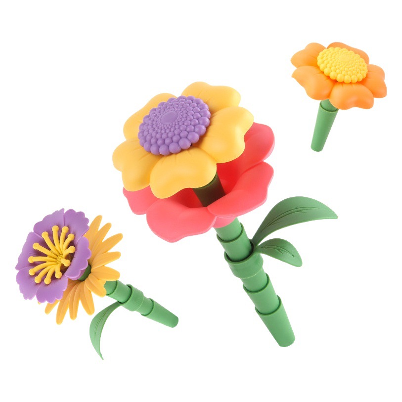 Bricolaje creativo ensamblar bloques de construcción juguetes educativos para niños variedad empalme jardín arreglo floral bloques de construcción juguetes para niñas transfronterizos