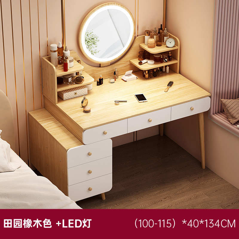 Luz lujo tocador dormitorio moderno simple pequeño apartamento en línea celebridad ins estilo pecho de cajones gabinete de almacenamiento integrado espejo de mesa de maquillaje