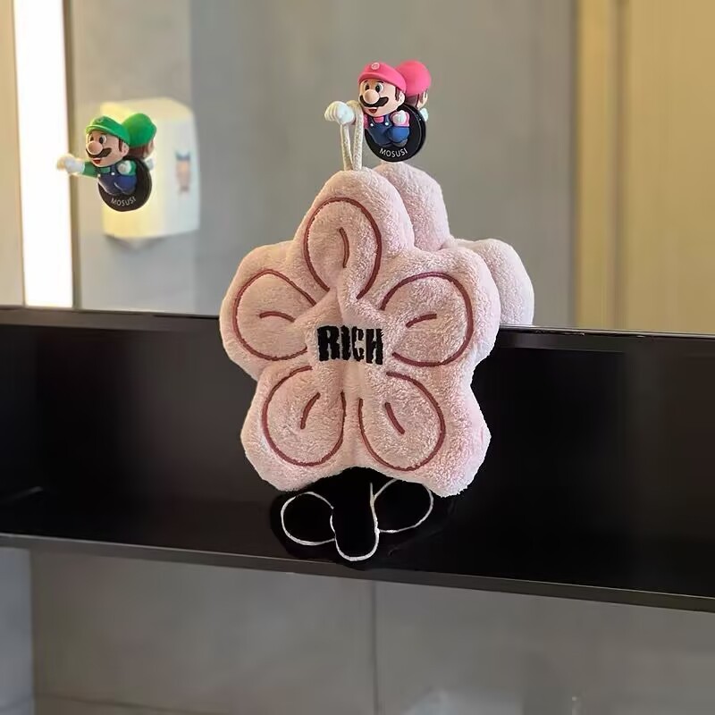 rich有钱花擦手巾双层挂式可爱超强吸水加厚毛巾手帕卫生间厨房|undefined