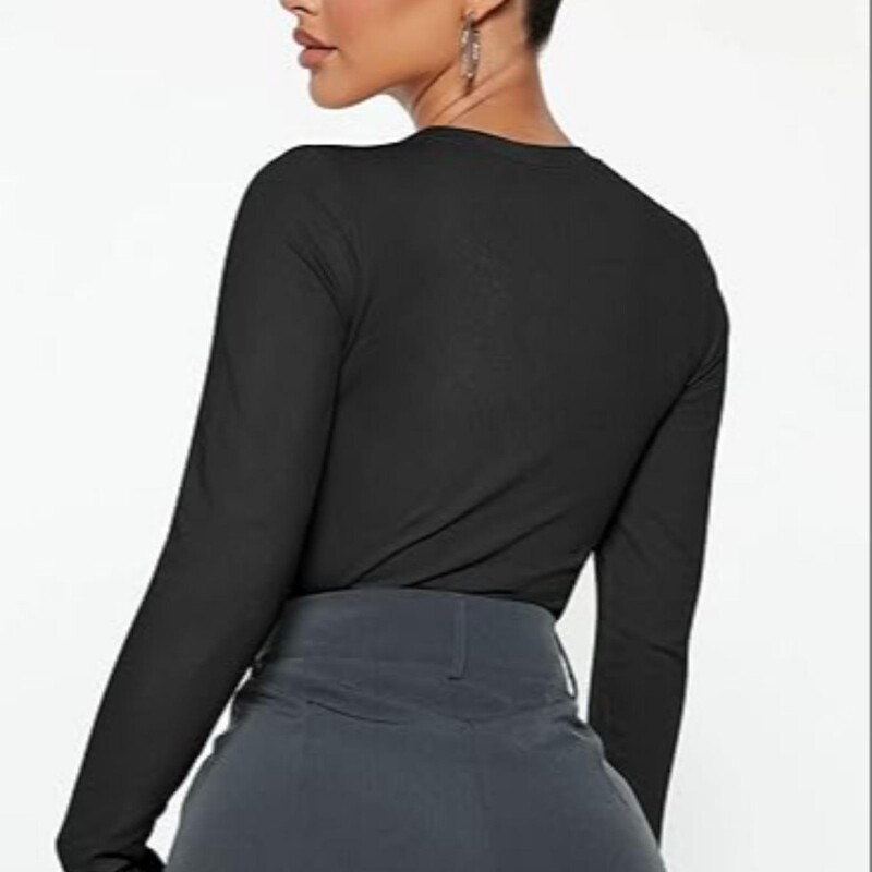 Women's Long-Sleeved Round Neck Elastic Basic Slim T-Shirt Tight Top Lightweight Sports Fitness New Yoga Wear