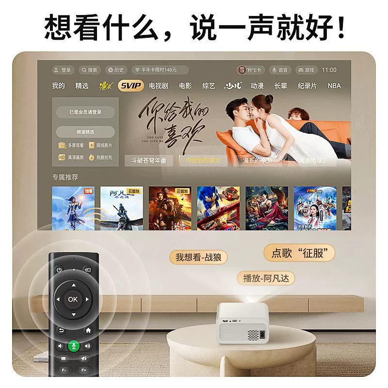 Граница нового проекта 4K ультра‑HD домашний мобильный телефон WiFi домашний кинотеатр офис совещания отель проектор