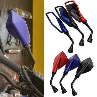 Motorcycle electric car modified rearview mirror pentagonal mirror iron rod reversing mirror mirror 10mm scooter