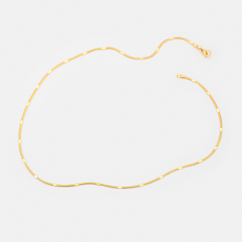Xuping estilo simple temperamento de acero inoxidable 24k collar de color diario fácil de usar lujo ligero cadenas de calidad cadena clavícula para mujeres image 5