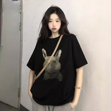 新款短袖T恤女怪味少女网红卡通印花夏季宽松韩版ins学生半袖上衣