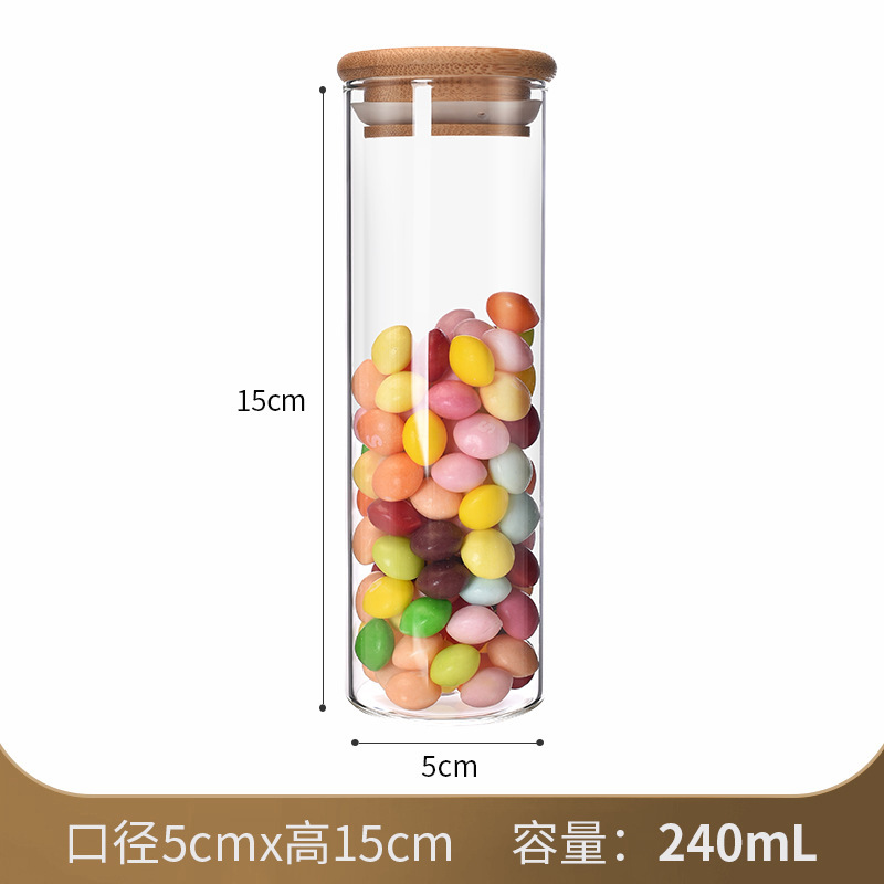 厂家直供玻璃密封罐厨房收纳罐茶叶罐木盖高硼硅玻璃罐密封储物罐|undefined
