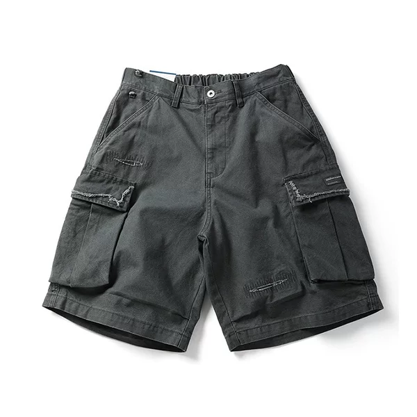 American Style Trendy Brand Heavy Cotton Three-Dimensional Large Pocket Tooling Shorts for Men and Women Summer Loose Washed Casual Pants