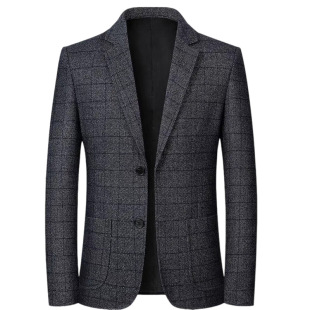 Suit Men's 2024 Spring and Autumn New Fashion Plaid Suit Jacket Men's Single Western Top Light Business Casual Men's Wear