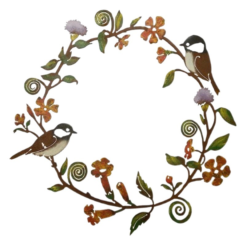 Arte de jardín de metal transfronterizo Garland Sparrow metal Garland pájaro ventana colgante Garland guirnalda de hierro forjado pájaro ventana colgante