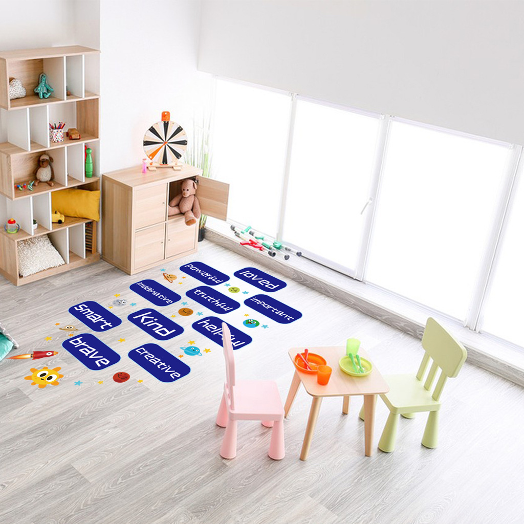 JS-N1140卡通英文星球游戏跳房子墙贴