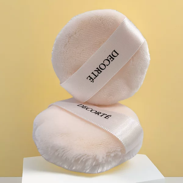 Decort Loose Powder Puff Replacement Loose Powder Puff Dense Powder Puff Transparent Dust-Proof Portable Box Packed Powder-Free Powder Puff Fixed