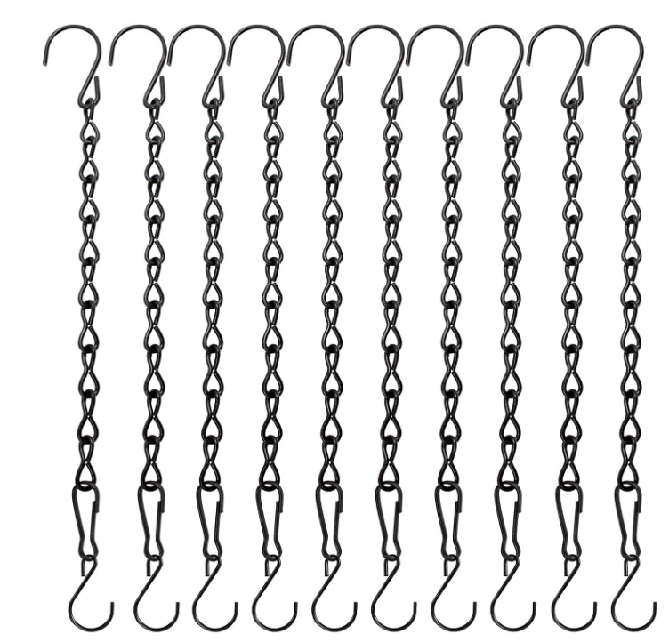 Cadena de doble gancho negra para colgar, cadena para jaulas de pájaros, cadena para colgar letreros, cadena de hierro con doble figura de ocho, cadena para macetas, cadena para iluminación image 14