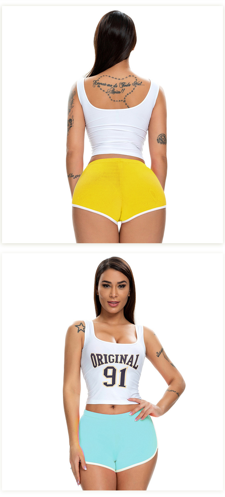 70g Weight Shorts Pants Length Polyester Fabric Type Mid Waist Waist Line Shorts Pants Type Daily Occasion Comfort Function Skinny Fit Type Solid Color Pattern Summer Season Women'S Gender Patchwork Design Sexy Style Women's Daily Sexy Solid Color Shorts Patchwork Shorts 13
