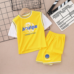 JX兒童運動套裝夏裝短袖男童籃球服女童訓練衣中大童速干夏季童裝