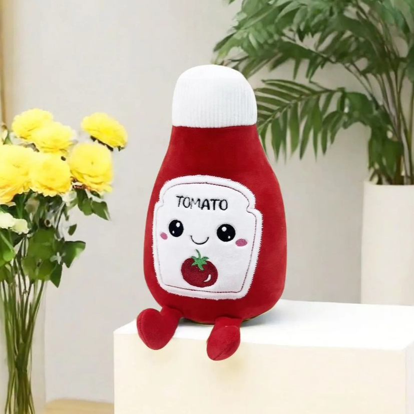 跨境新品可爱的番茄酱毛绒玩具