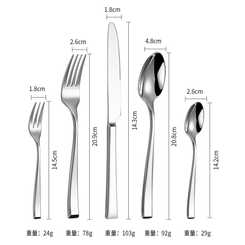 鍛打工芸304ステンレスナイフとフォーク高級レストランのステーキ館の特別厚洋食食器はホテルの食器を注文します。|undefined