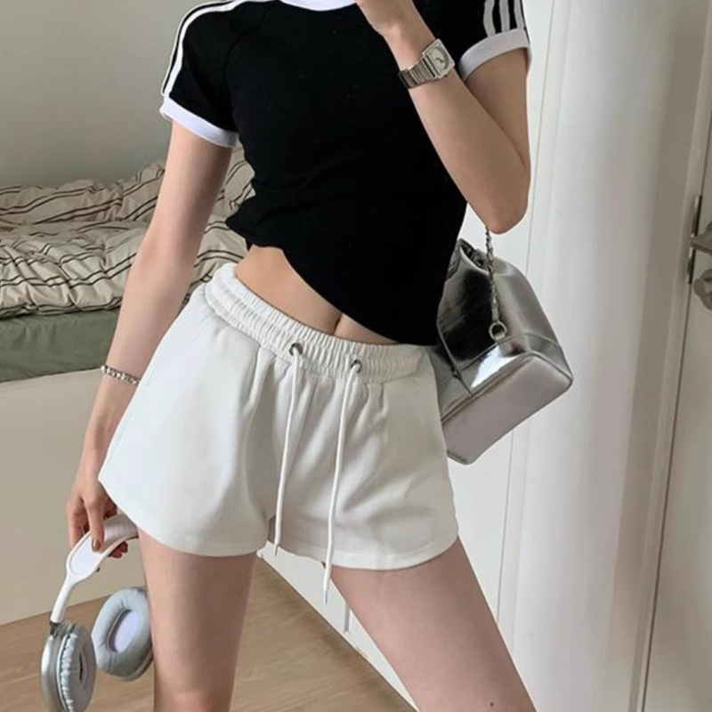 American-Style Sports Wide-Leg Shorts for Women, Summer 2026 New Model, High-Waisted, Slimming, Loose Hot Pants, Versatile Casual Pants