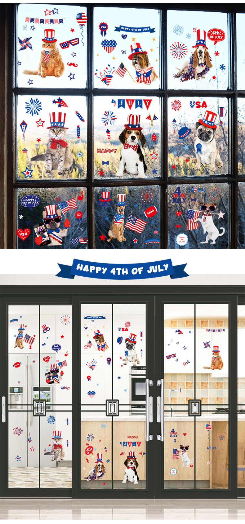 Stickers Muraux Double Face Fashion United States Independence Day display picture 4