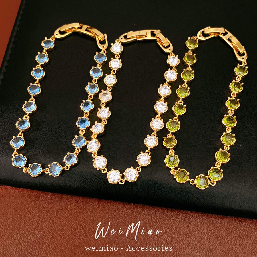 18 quilates de oro real pulsera de fichaje de piedra de diamante pulsera de lujo ligera nicho pulsera de alta calidad temperamento joyería de moda