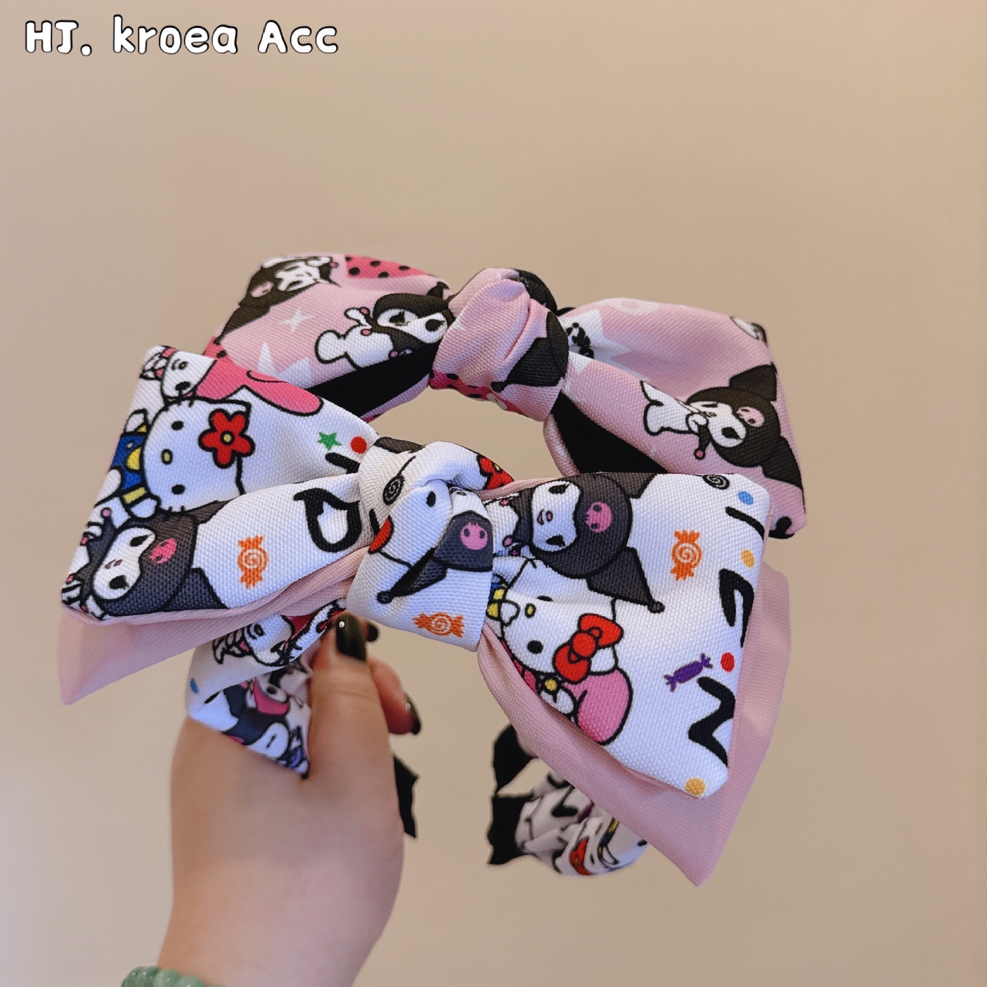 日韓代購！卡通少女版蝴蝶結三麗鷗百搭網紅髮卡頭箍減齡髮飾