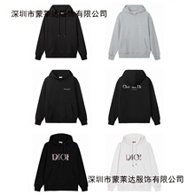 跨境代发潮牌迪D家秋冬款经典字母刺绣休闲宽松圆领连帽卫衣现货