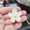 Matte, white, flowered, 3.5cm