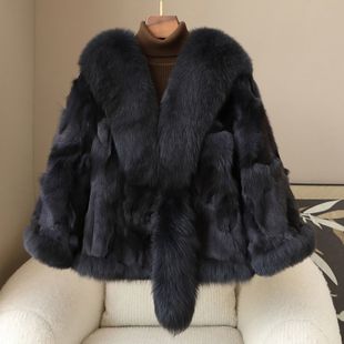 Manufacturer's Ready Stock Autumn and Winter New Fox Fur Collar Fur Outwear 2025 Haining Fashionable Women's Fur Outwear