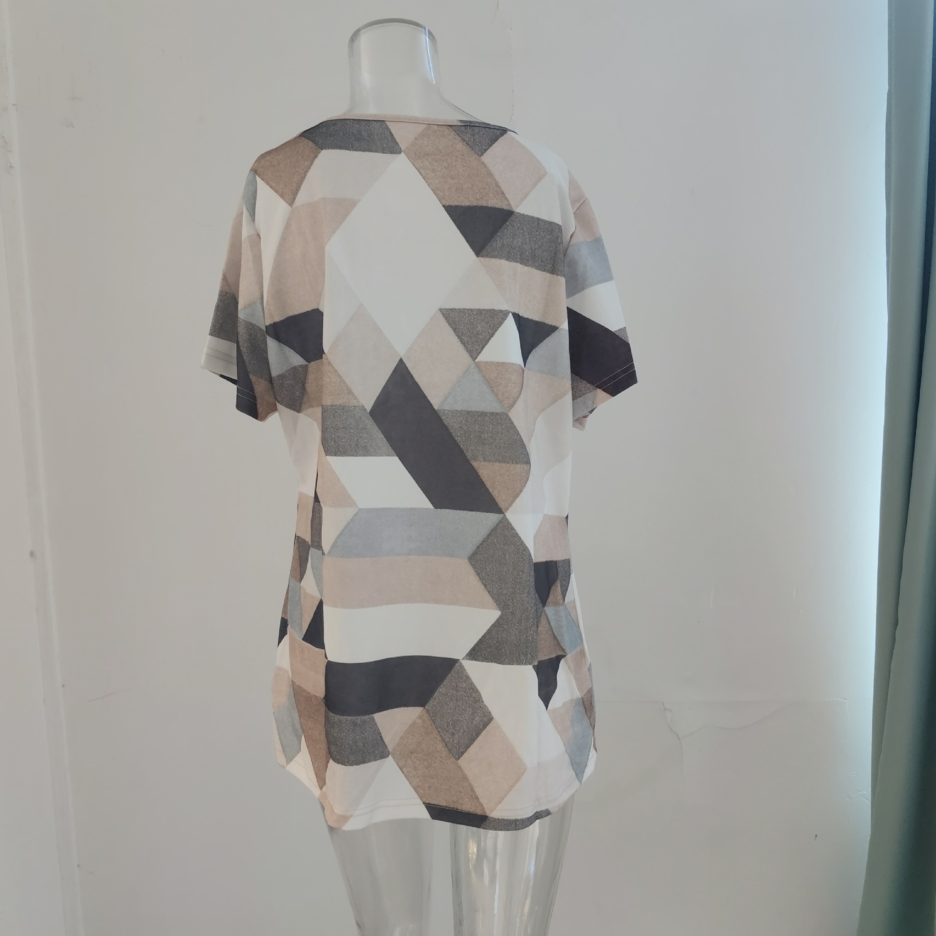 Vibrant 3d Print Round Neck T-Shirt For Women, Soft Polyester Casual Tee, Loose Fit Short Sleeve Top For Daily Wear_ecoleips.com