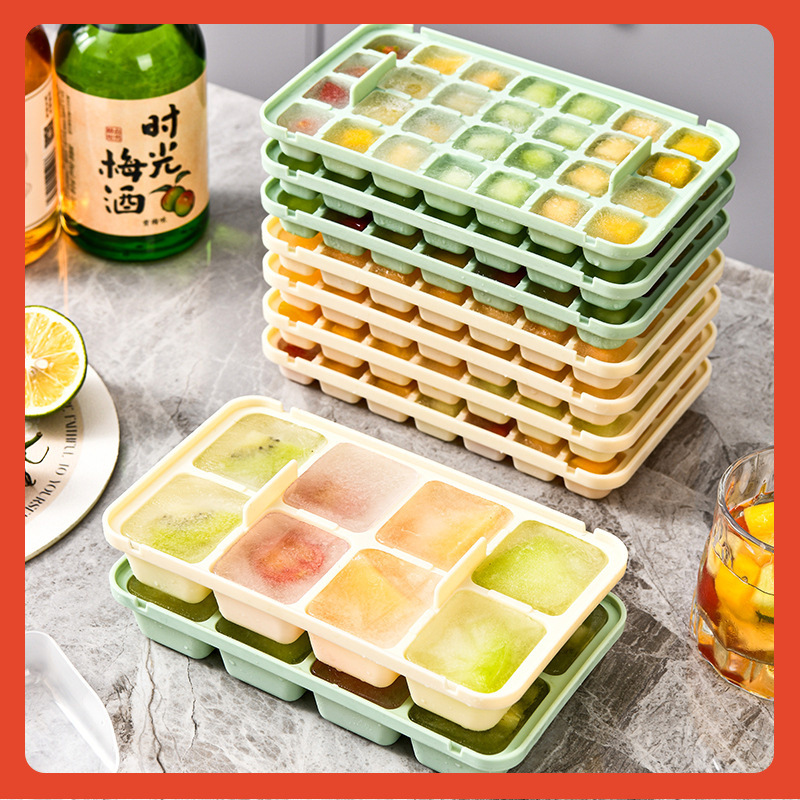 ✅ Molde para cubitos de hielo para congelar, bandeja de hielo prensada de calidad alimentaria para cubitos de hielo caseros en el refrigerador del hogar.