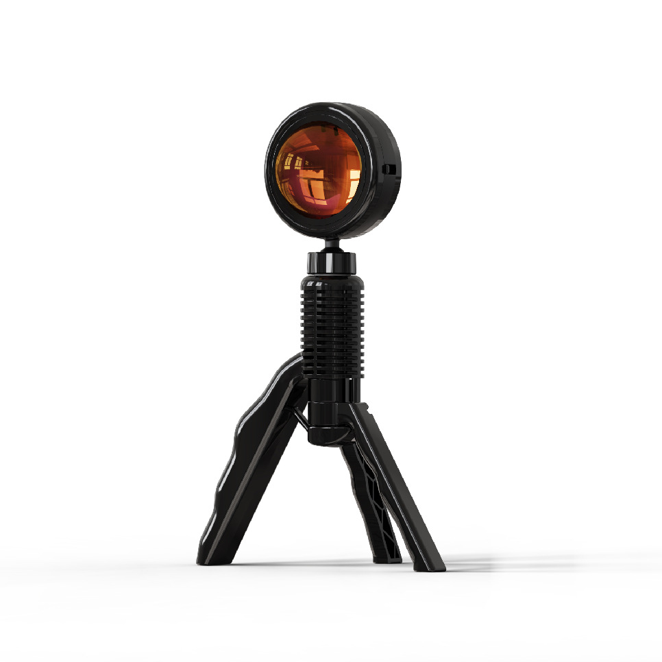 跨境专供网红夕阳灯新款伸缩便携式投影落日灯拍照补光彩虹氛围灯