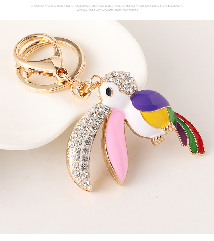 European Style Modern Style Alloy Bird Unisex Bag Pendant Keychain display picture 4
