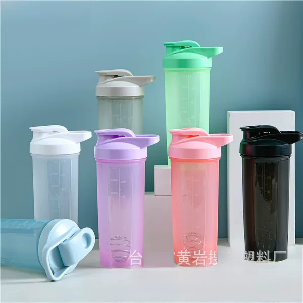 Milkshake shake Cup sports fitness plastic gift water Cup 700ml portable protein powder mixing cup fixed LOGO