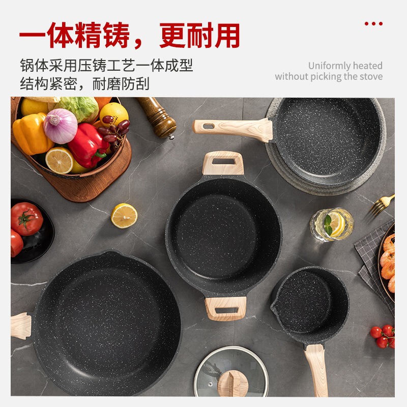 国境を越えた鍋セット 4 ピース家庭用医療石セットポット高価値蒸しと揚げオールインワンノンスティックポット卸売|undefined