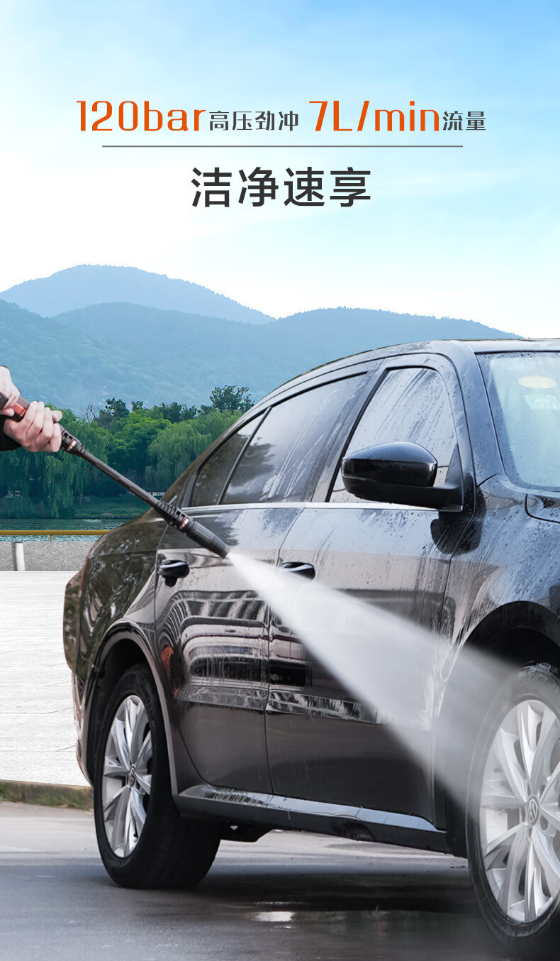 Yili Car Washing Machine 2000W High-Pressure Car Washing Water Gun 220V High-Pressure Water Spray Cleaning High-Pressure Water Pump Ylq4421G