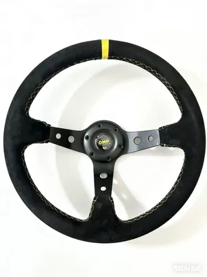14inch Omp Matte Leather Suede 350mm Car Racing Competition Modification Universal Deep Concave Steering Wheel (Steering wheel) - matte-finish